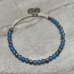 Blue Beaded Alex and Ani Bangle Bracelet
